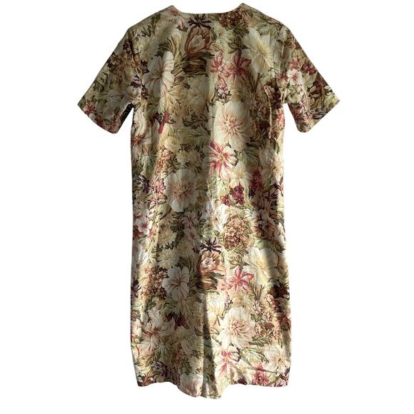 Vintage European Style Shabby Chic Rose Floral Shift Dress - Picture 2 of 6